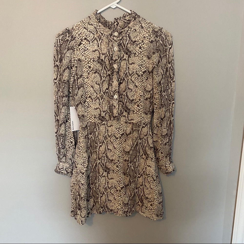Nwt Reformation Mathilda Python Mini Dress - image 6